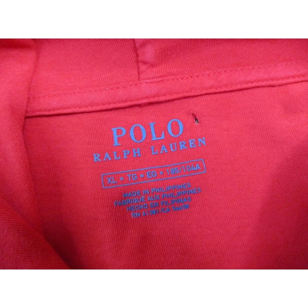 Polo Ralph Lauren Hoodie Shirt Mens XL Red Double Skull Tradition Crest Graphic